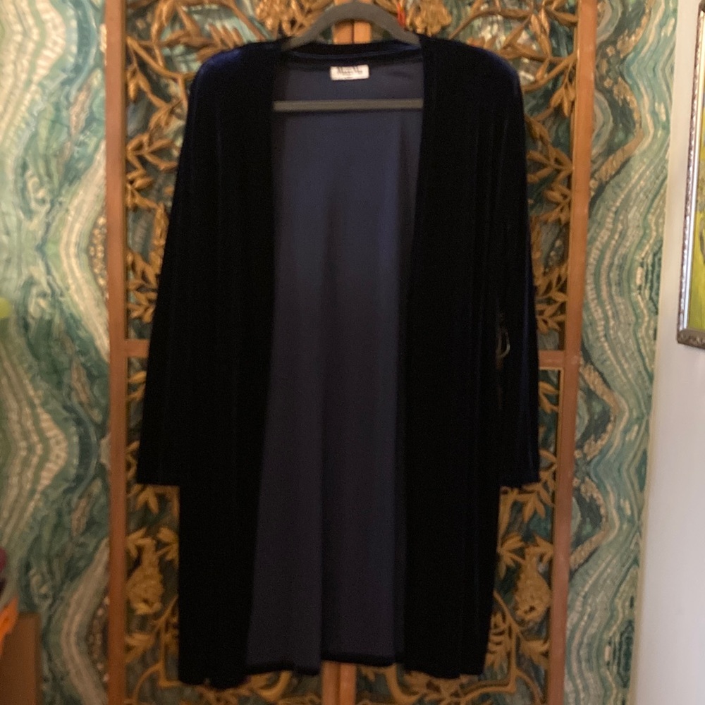Black Velvet Open Cardigan